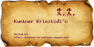 Kuntner Krisztián névjegykártya